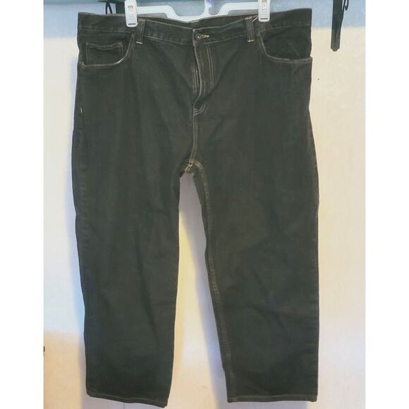 Faded Glory Mens Jeans 46x30 Black Straight Leg - Picture 1 of 4